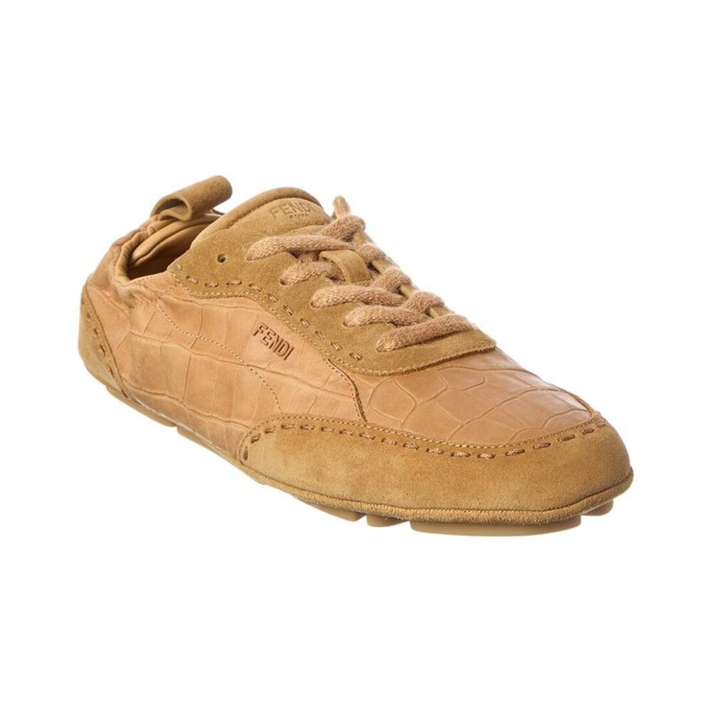 Fendi Leather & Suede Sneaker, Brown